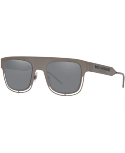 Shop Dolce & Gabbana Sunglasses, Dg2232 49 In Dark Gunmetal/light Grey Mirror Black