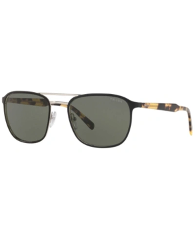 Shop Prada Sunglasses, Pr 75vs 56 Conceptual In Top Matte Black On Silver/green