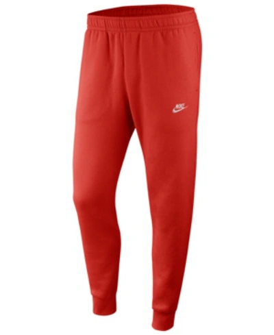 Shop Nike Men's Sportswear Club Fleece Joggers In University Red
