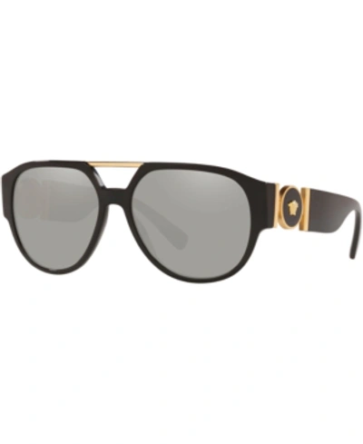 Shop Versace Sunglasses, Created For Macy's, Ve4371 58 In Black/mirror Silver
