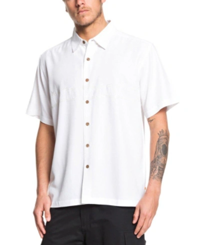 Shop Quiksilver Men's Tahiti Palms Short Sleeve Shirt In White