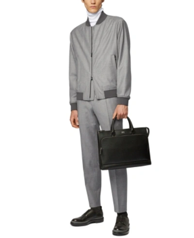 Shop Hugo Boss Boss Men's Cadus Blouson-style Virgin Wool Bomber Jacket In Medium Grey