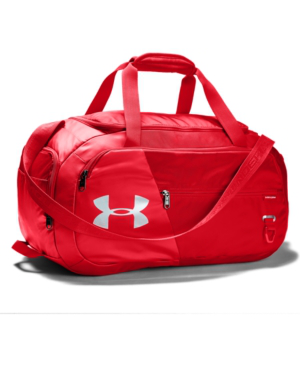 small red duffle bag