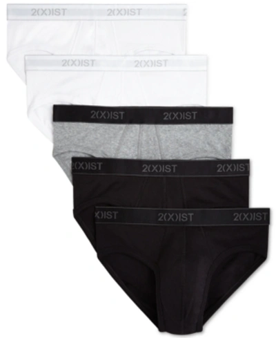 Shop 2(x)ist Men's 5-pk. No-show Cotton Briefs In White/black/heather Grey