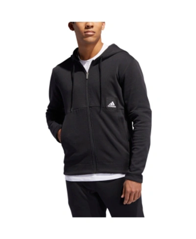 Shop Adidas Originals Men's 365 Lightweight Full Zip Basketball Hoodie In Black/black