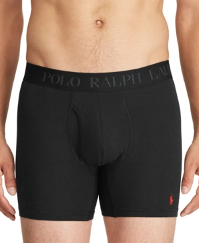 Shop Polo Ralph Lauren Men's 3-pack 4d Flex Modal Boxer Briefs In Black
