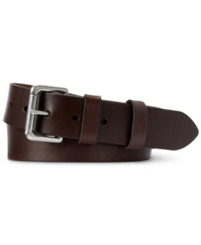 Shop Polo Ralph Lauren Men's Leather Roller-buckle Belt In Brown