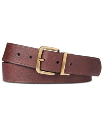 Shop Polo Ralph Lauren Men's Reversible Leather Belt In Brown/black