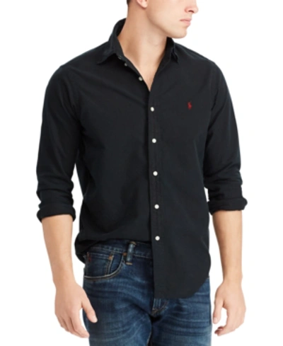 Shop Polo Ralph Lauren Men's Big & Tall Classic Fit Long-sleeve Oxford Shirt In Polo Black