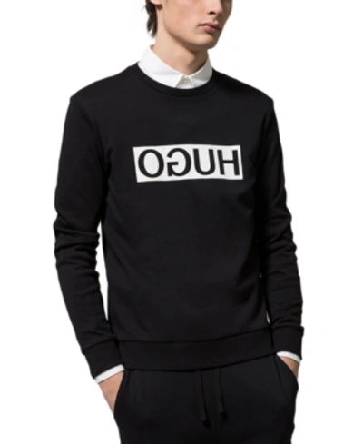 Shop Hugo Men's Reverse Logo Sweatshirt In Black