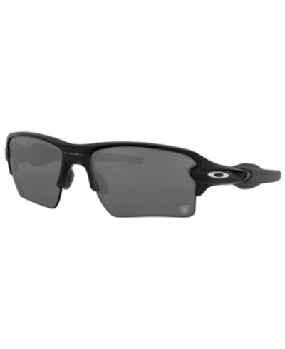 Shop Oakley Nfl Collection Sunglasses, Oakland Raiders Oo9188 59 Flak 2.0 Xl In Oak Matte Black/prizm Black