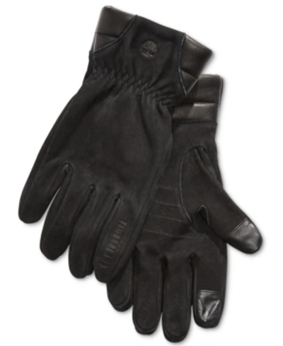 Shop Timberland Men's Nubuck Leather Boot Gloves In Black