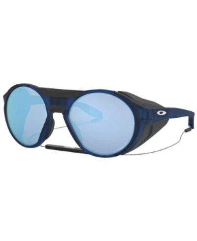 Shop Oakley Polarized Sunglasses, Oo9440 56 Clifden In Matte Translucent Blue/prizm Deep H2o Polarized