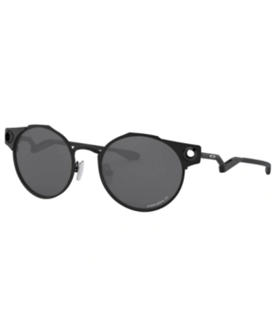 Shop Oakley Men's Deadbolt Polarized Sunglasses, Oo6046 In Satin Black/prizm Black Polarized
