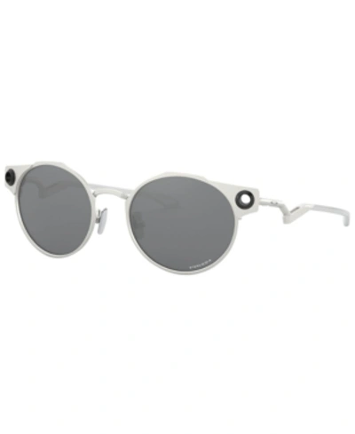 Shop Oakley Men's Deadbolt Sunglasses In Satin Chrome/prizm Black