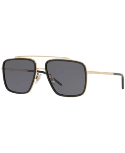 Shop Dolce & Gabbana Polarized Sunglasses, Dg2220 57 In Gold/black/polar Grey