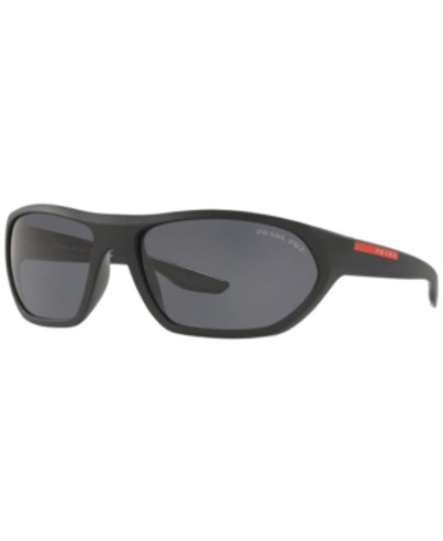 Shop Prada Polarized Sunglasses, Ps 18us 66 Active In Matte Black/black/polar Grey