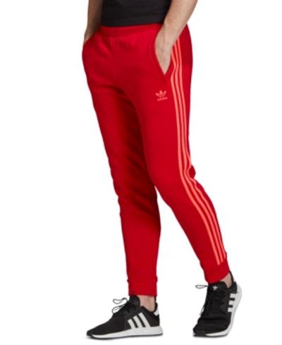 Shop Adidas Originals Adidas Men's Originals Fleece Track Pants In Scarlet/flash Red