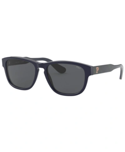 Shop Polo Ralph Lauren Sunglasses, Ph4158 55 In Navy Blue /grey