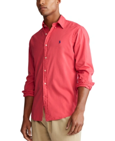 Shop Polo Ralph Lauren Men's Slim Fit Garment-dyed Twill Shirt In Cactus Flower