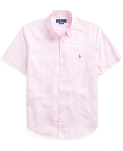 Shop Polo Ralph Lauren Men's Classic Fit Gingham Oxford Shirt In Pink/white