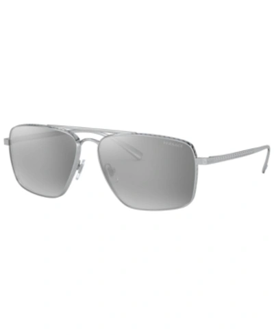 Shop Versace Sunglasses, Ve2216 61 In Silver/light Grey Mirror Silver 80