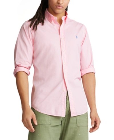 Shop Polo Ralph Lauren Men's Slim Fit Garment-dyed Twill Shirt In Taylor Rose