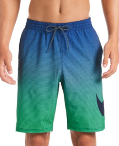 Shop Nike Men's 6:1 Water-repellent Ombre 9" Swim Trunks In Midnight Navy