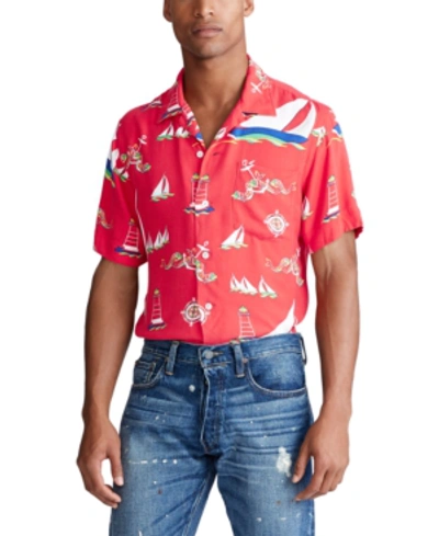 Shop Polo Ralph Lauren Men's Custom Fit Ralph-waiian Shirt In Ocean Voyage