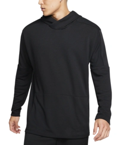 Shop Nike Men's Dri-fit Yoga Hoodie In Black/black