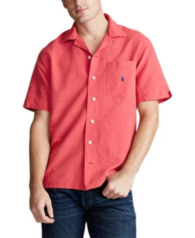 Shop Polo Ralph Lauren Men's Camp Collar Shirt In Spring Red