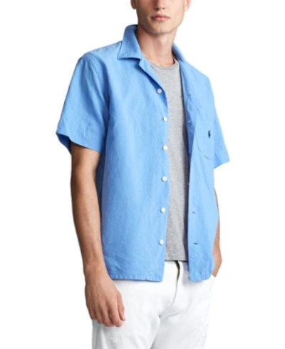 Shop Polo Ralph Lauren Men's Camp Collar Shirt In Swim Shop Light Blue