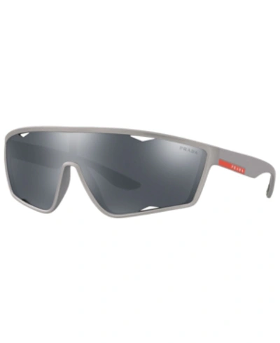 Shop Prada Sunglasses, Ps 09us 40 In Dark Grey Metallized Rubber/grey Mirror Black