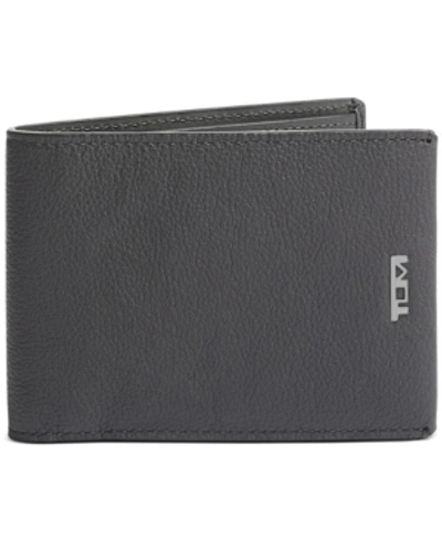 Shop Tumi Men's Double Billfold Leather Wallet In Grey Texture