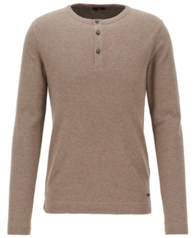 Hugo Boss Boss Men's Trix Slim-fit Henley T-shirt In Brown | ModeSens