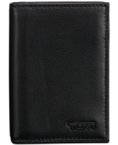 Shop Tumi Men's Leather Gusseted Card Case In Black