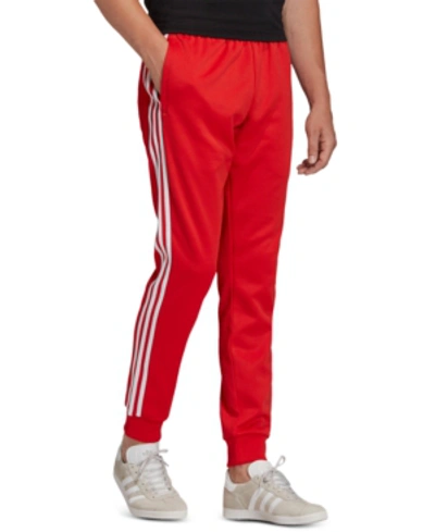 Shop Adidas Originals Adidas Men's Originals Superstar Track Pants In Lush Red