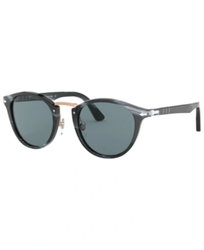Shop Persol Men's Sunglasses In Horn Black/blue