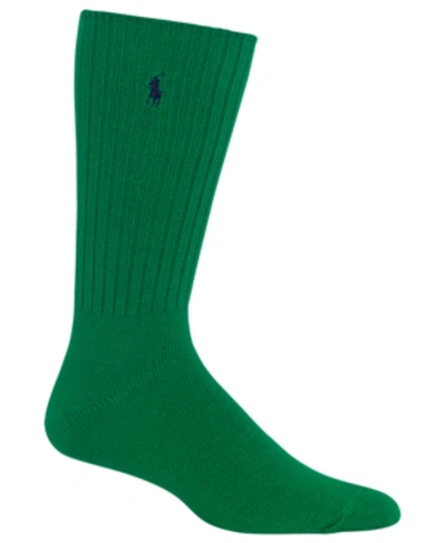 Shop Polo Ralph Lauren Men's Crew Socks In Emerald