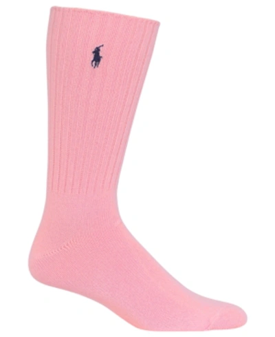Shop Polo Ralph Lauren Men's Crew Socks In Pink