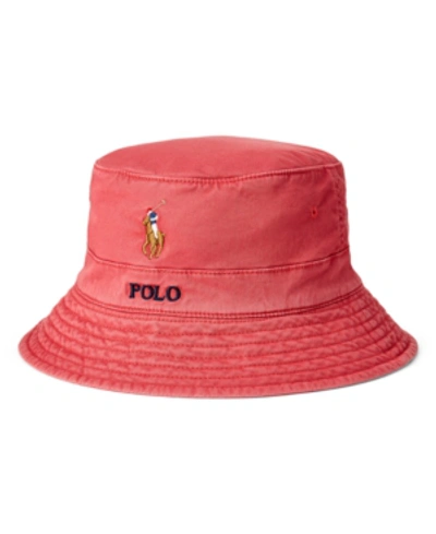 Shop Polo Ralph Lauren Men's Stretch-cotton Twill Bucket Hat In Nantucket Red