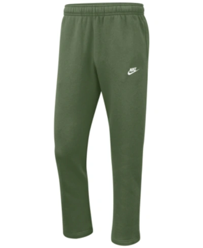 Shop Nike Men's Club Fleece Sweatpants In Treeline Green/white