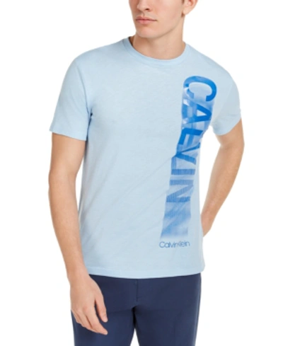 Shop Calvin Klein Jeans Est.1978 Men's Blurred Logo T-shirt In Cerulean