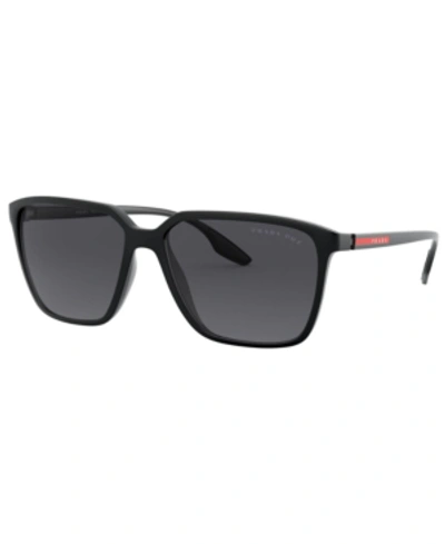 Shop Prada Polarized Sunglasses, Ps 06vs 58 In Black Demishiny/polar Grey