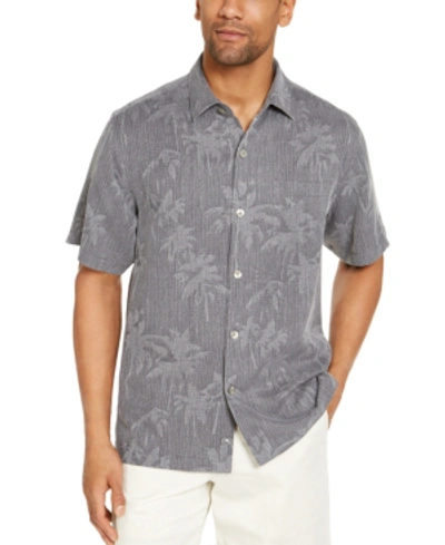 Shop Tommy Bahama Men's Digital Palms Silk Short Sleeve Camp Shirt, Created For Macy's In Cave
