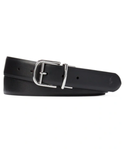 Shop Polo Ralph Lauren Men's Reversible Dress Belt In Black/saddle