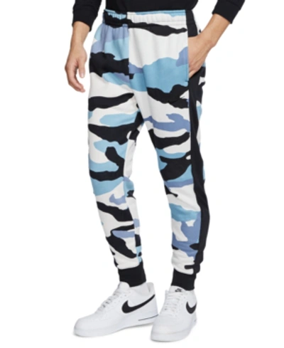 Shop Nike Men's Sportswear Club Fleece Camo Joggers In Blue