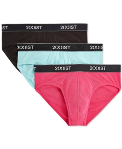 Shop 2(x)ist Men's Essential 3 Pack No Show Brief In Beet Root/black/angle Blue