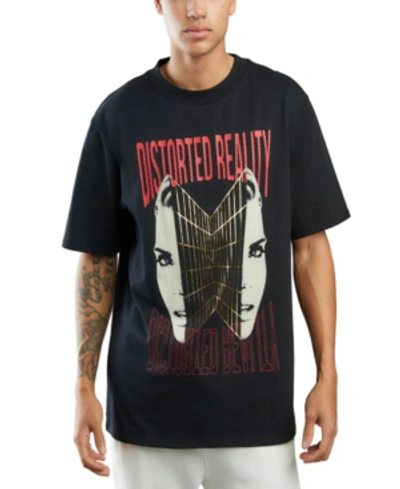 Shop Guess Men's Distorted Reality T-shirt In Jet Black
