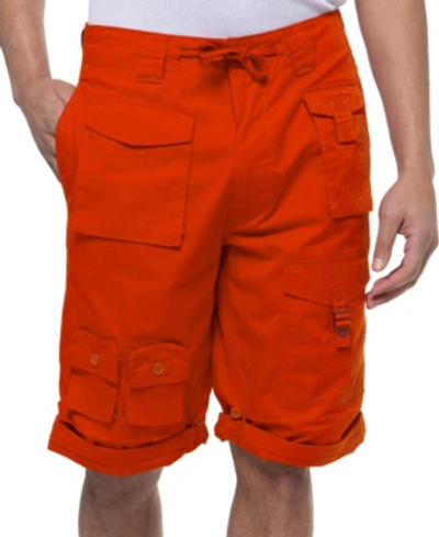 Shop Sean John Men's Classic Flight Cargo 14" Shorts, Created For Macy's In Red Orange